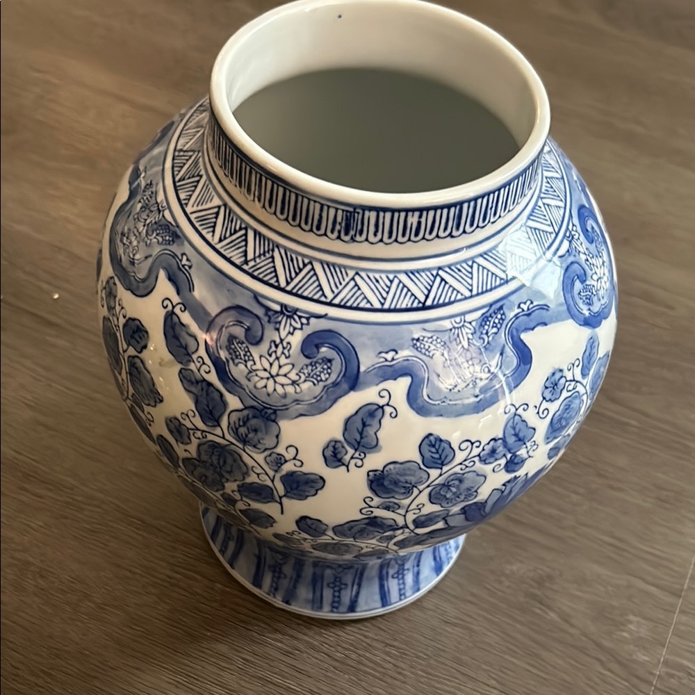 Elegant Blue and White Ceramic Vase
